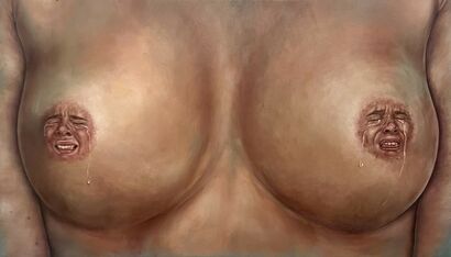It\'s hard being a nipple - a Paint Artowrk by Isabella Lares